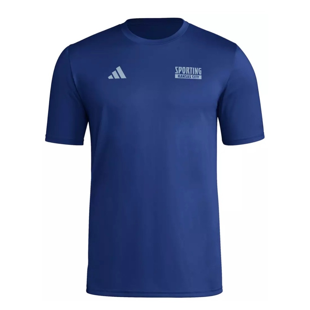 NWT adidas Mens Sporting Kansas City Local Wrap crew neck graphic tee TShirt L
